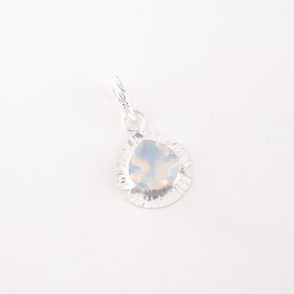 Молочный опал драгоценный камень 925 стерлинговое серебро ювелирные изделия ручной работы красивый кулон 1,15" PP-8-16