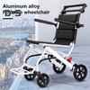 Folding Wheelchair Lightweight Portable Transit Travel Chair for Adults Ergonomic Design Wheelchair with Adjustable Safety Strap Aluminum Frame PU