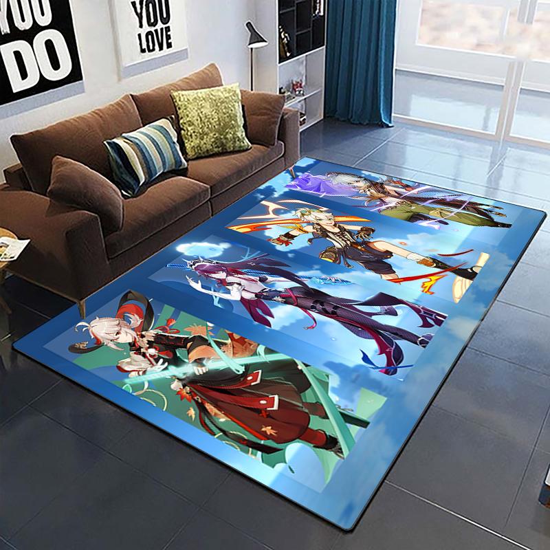 Genshin Impact Art Printed Carpet for Living Room Large Area Rug Soft Mat E-sports Chair Carpets Alfombra Gifts Dropshopping