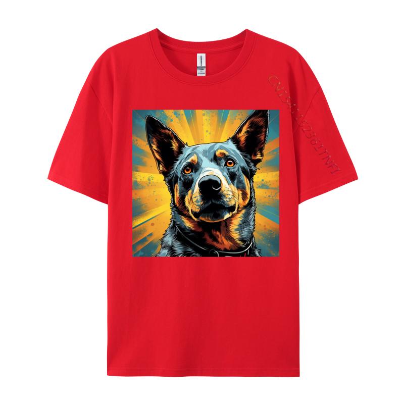 Vibrant Australian Cattle Dog Tshirt Cotton Tops Shirts For Men Geek T Shirt Europe Prevalent TShirt Drop Shipping
