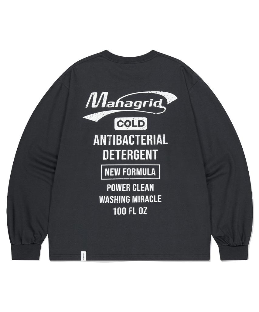 MAHAGRID Detergent Logo Ls Tee Black(Mg2Efmt562A)