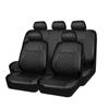 Car Seat Covers Full Set Universal PU Leather Diamond Lattice Waterproof Automobile Seat Protector Interior Accessories