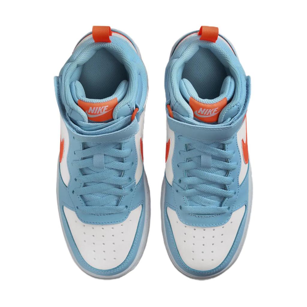 Nike Court Borough Mid 2 GS Aquarius Blue Total Orange Kids Sneakers White HF4791-407
