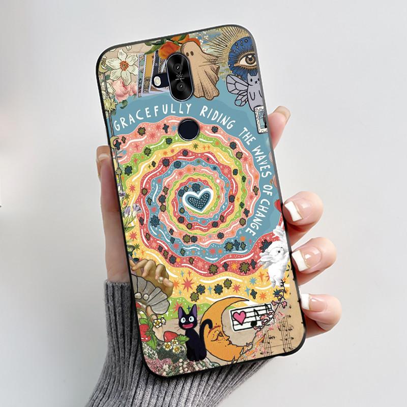 Милые кошки и панды Мультяшный чехол для Asus Zenfone 5 Lite ZC600KL X017DA X017D Чехол Черный ТПУ Мягкий силикон Задняя крышка Телефон Funda