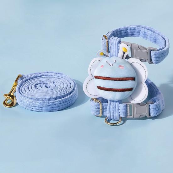 Комплект шлейки и поводка для кошек, регулируемая шлейка для котят с защитой от побега и рисунком пчелы для маленьких и средних кошек и собак на открытом воздухе