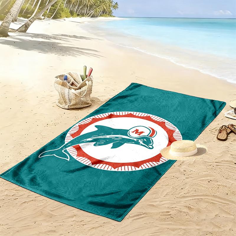 Пляжное полотенце с принтом Miami Dolphins, Большое, Мягкое, Быстросохнущее, для Пляжа, Кемпинга, Плавания