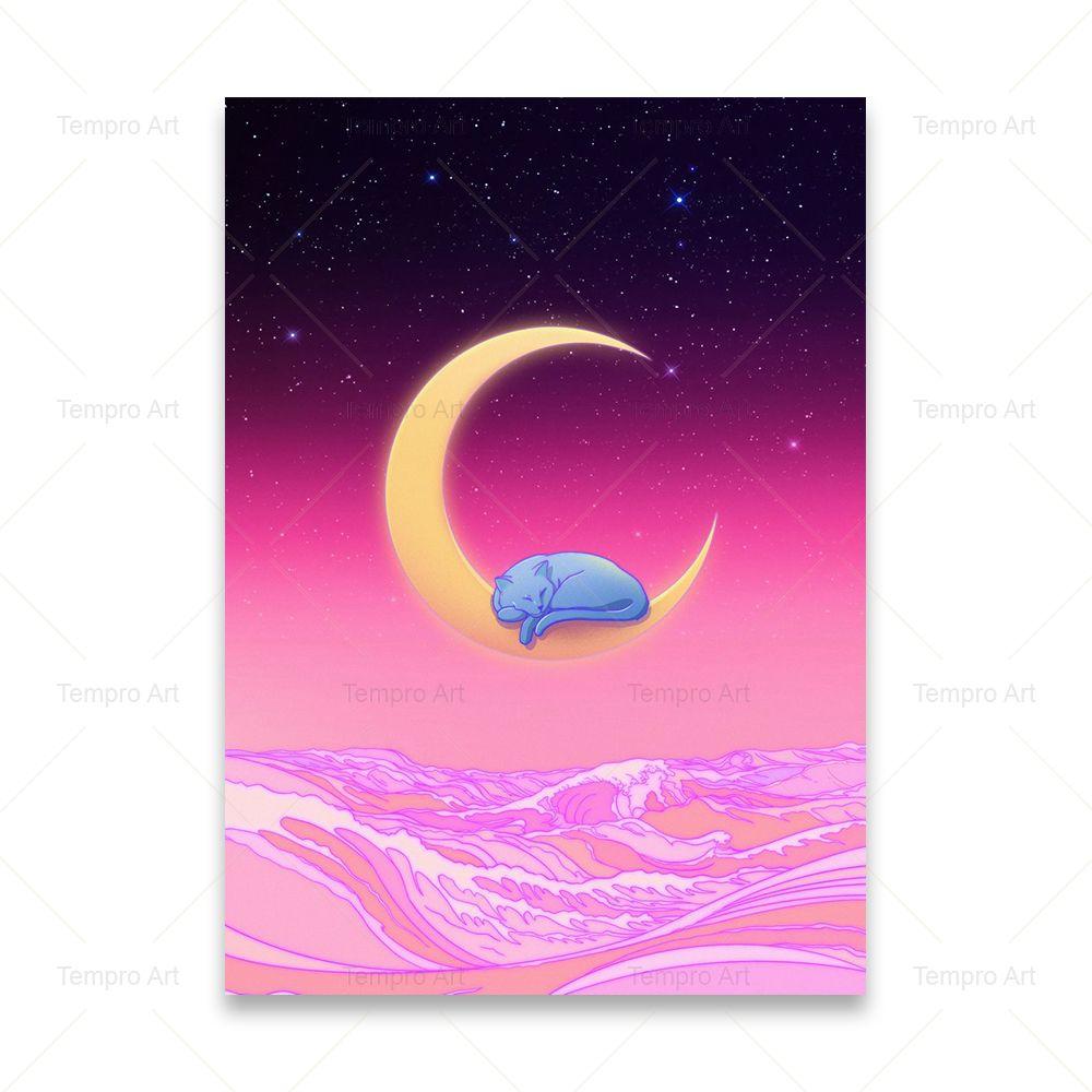 Плакат в стиле Vaporwave, японский городской ночной уличный постер в стиле поп-киото, холст, картина, настенная живопись, принт, Kawaii, домашний декор для комнаты