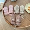 Fashion Baby Mittens Cute Floral Print Lace Winter Mittens for Girl Warm Plush Lined Thermal Toddler Kids Mittens