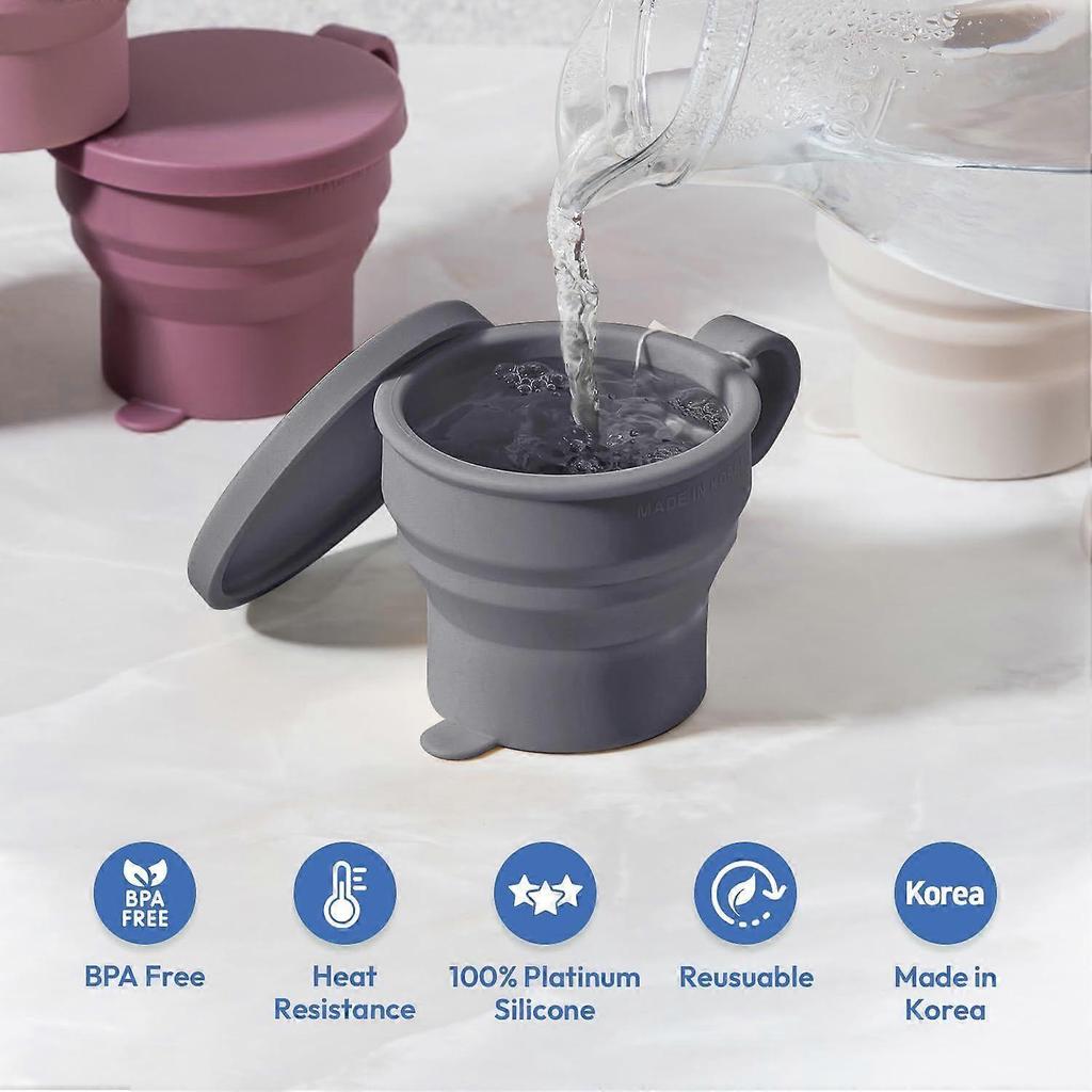 2025 Latest Model 2 pack Mini Silicone Collapsible Travel Cup for Camping