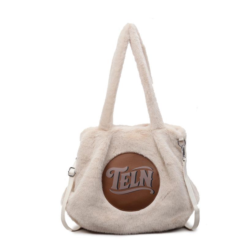 Plush Large Capacity Tote Bag Women's Shoulder Bag Commuter Underarm Bag