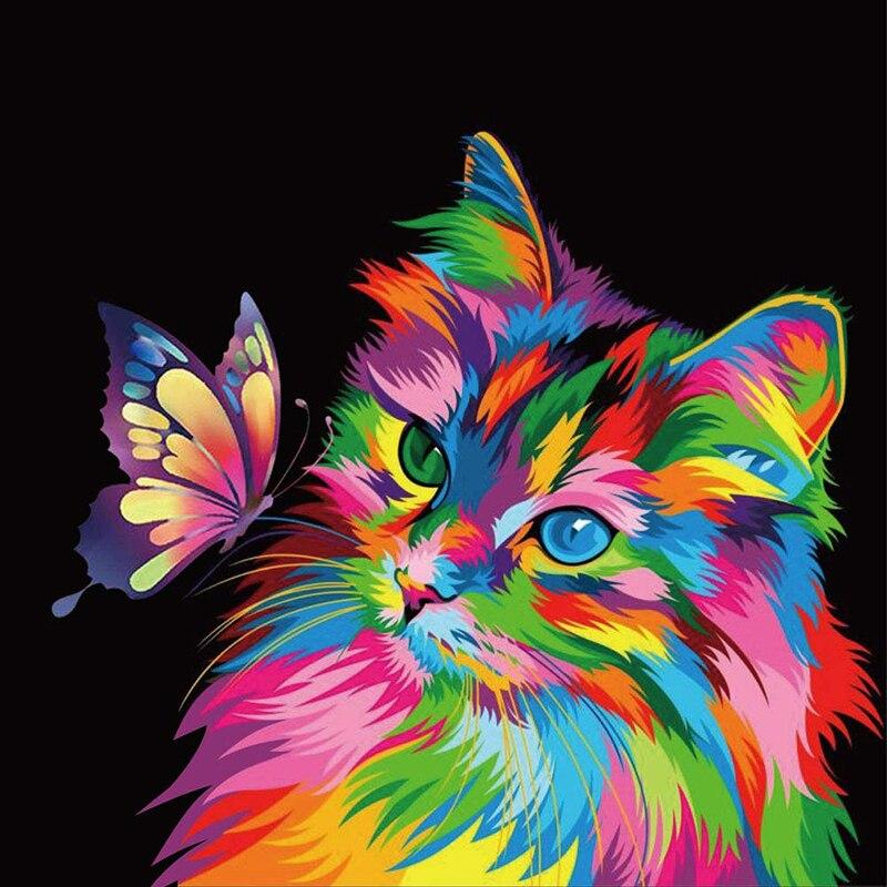 Новый 5D DIY алмазная живопись животные стразы вышивка кошка вышивка крестом полная круглая дрель ручной работы искусство домашний декор подарок