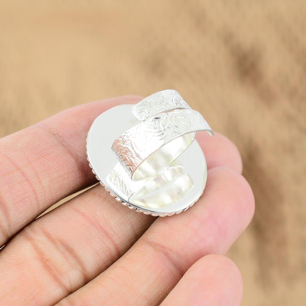 Овальный камень родонит серебро 925 пробы эффектное трендовое кольцо-обещание для сестры ручной работы