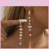 Gold Stylish Plated Geometric Pearl Mushroom Earrings For Women 2023 Fall