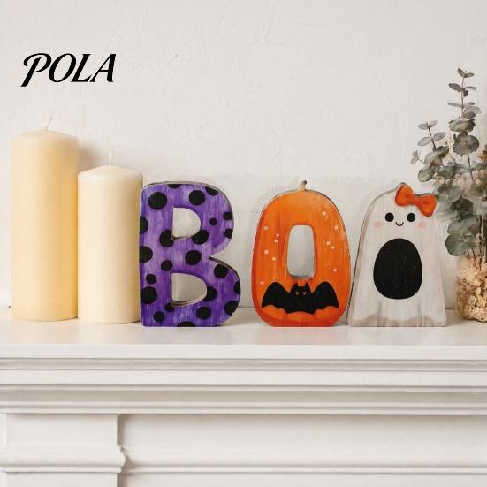 Деревянные поделки на Хэллоуин, Деревянные украшения 'BOO', Декорации с надписями, Деревенские украшения в виде летучей мыши, тыквы, привидения для настольных табличек, Многоуровневые настольные украшения