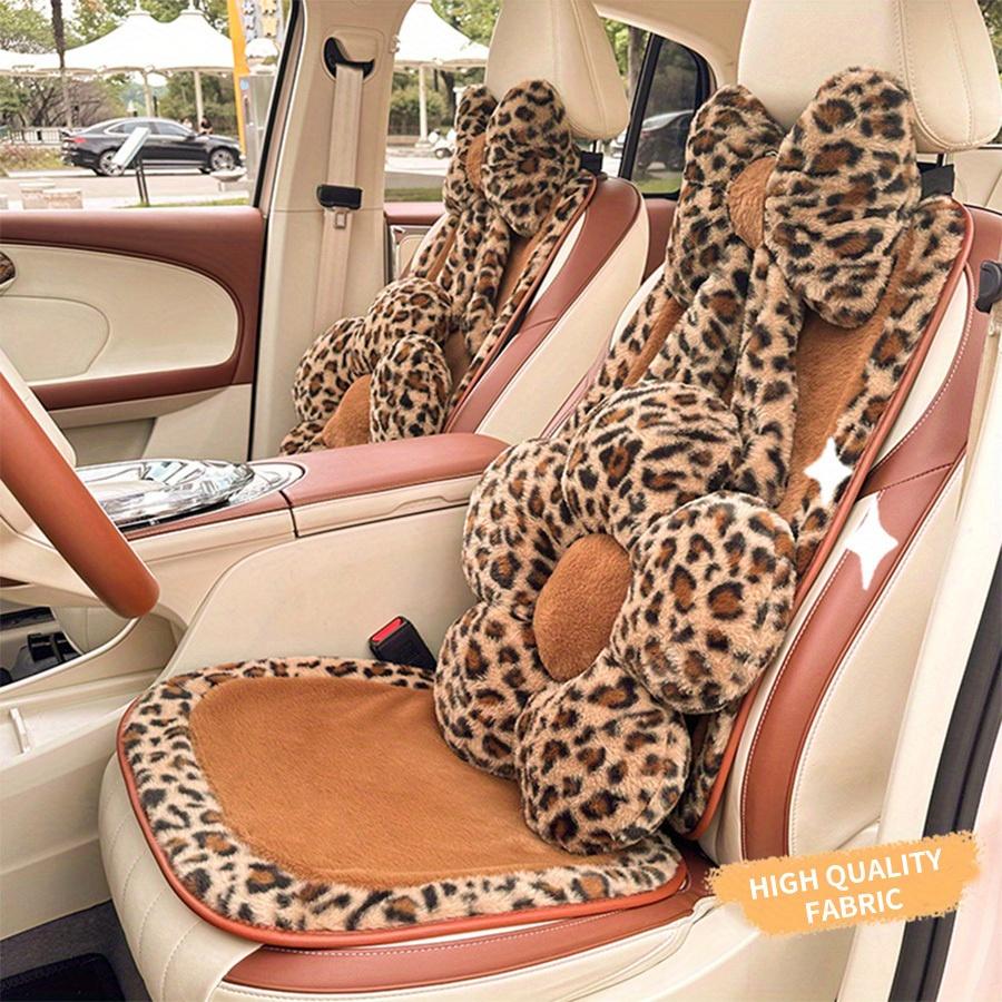 1pc Fashion Leopard Print Car Lumbar Support: Comfortable and Soft