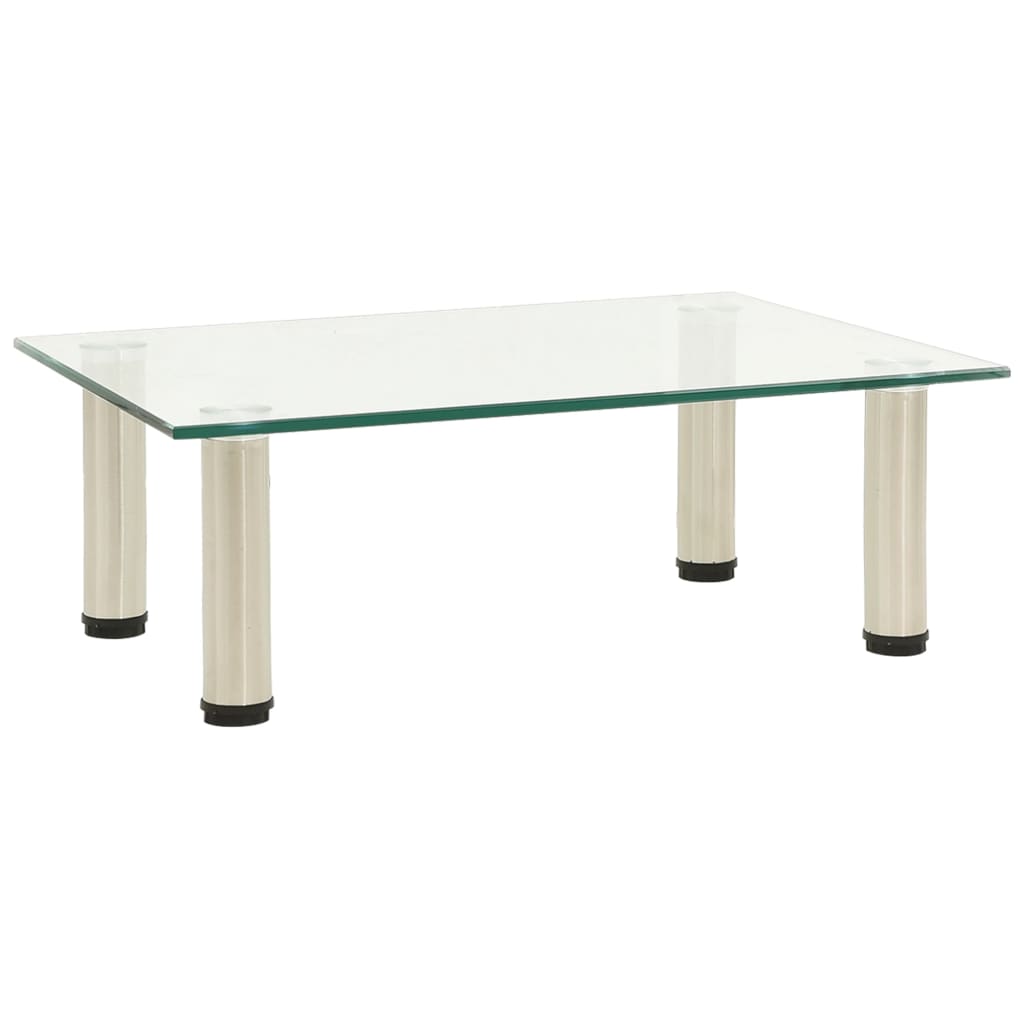 TV Stand 40 x 35 x 17 cm Transparent Tempered Glass