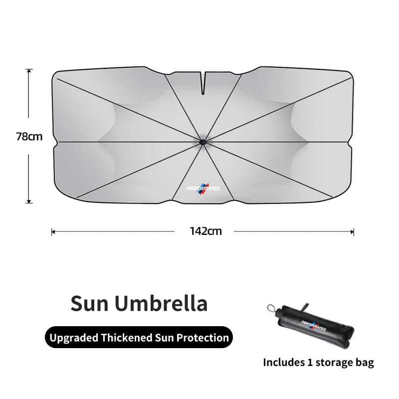 KWMBS1 Car Sticker Car Sunshade Windshield Umbrella Sun Protection Accessories For BMW Performance M3 M5 F25 F26 F15 F16 E90 E91 E92 E6