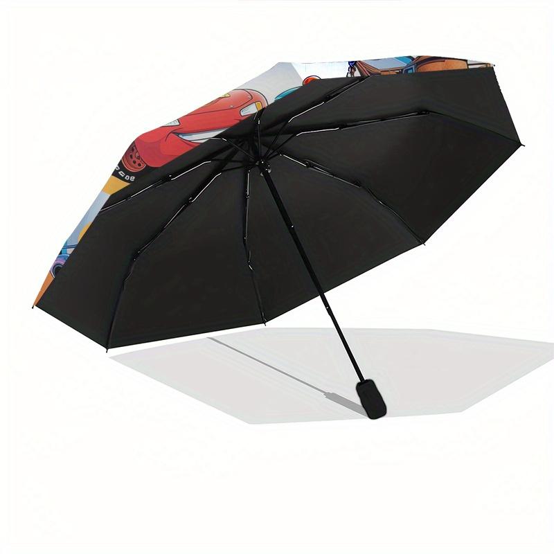 Cars,Lightning McQueen Automatic Umbrella - Tri-fold Portable Umbrella, Best Holiday Gift for Men and Women, Durable Iron Frame, Playful Des