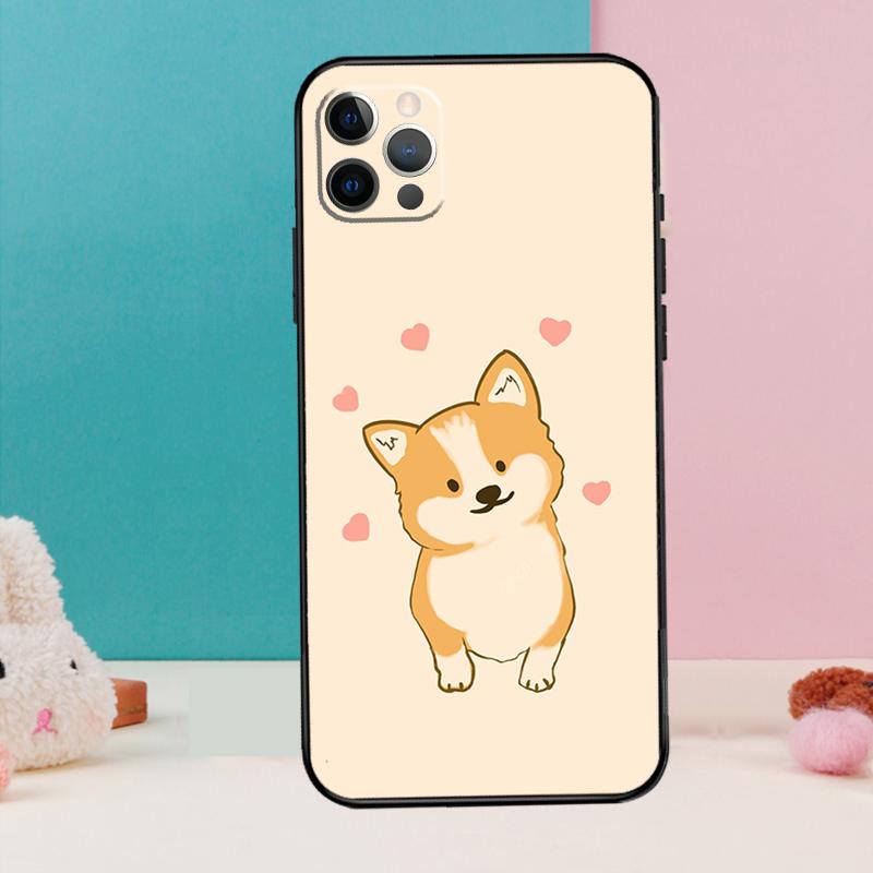 Мультяшный чехол для телефона с корги для iPhone 17 Air 16 15 14 13 12 11 Pro Max 12 13 mini 15 16 Plus 16e Чехол