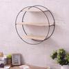 Round Wrought Iron & Wood Wall Shelf - Vintage, Creative, Multifunctional Storage Bookcase