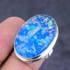 Blue Triplet Opal Gemstone 925 Sterling Silver Jewelry Ring Size 8
