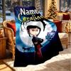 Custom Name Personalized Coraline Print Blanket, Home Decor, Bedroom, Sofa, Camping, Couch, Gifts for Birthday ChristmasEnthusiasts