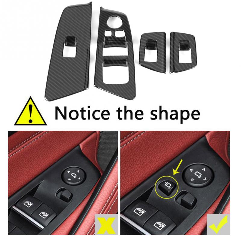 4pcs Car Auto Window Switch Lift Panel Button Frame Cover Trim Decoration for BMW 5 Series G30