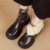 Женские ботильоны на плоской подошве Модные повседневные хлопковые туфли Зимние теплые снежные ботинки Комфортные дизайнерские ретро Женские ботинки