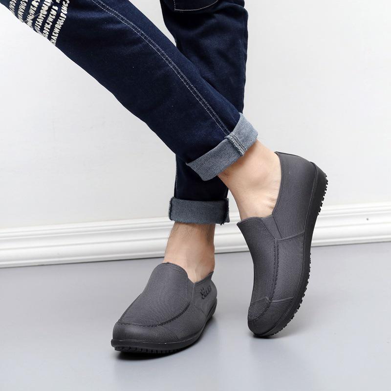 Модные мужские нескользящие водонепроницаемые садовые туфли, рабочие туфли для мойки автомобиля, эластичные резиновые сапоги до щиколотки, защитная обувь