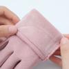 Solid Color Suede Gloves Small Flower Decor Touch Screen Gloves Winter Warm Cold-proof Split Finger Gloves