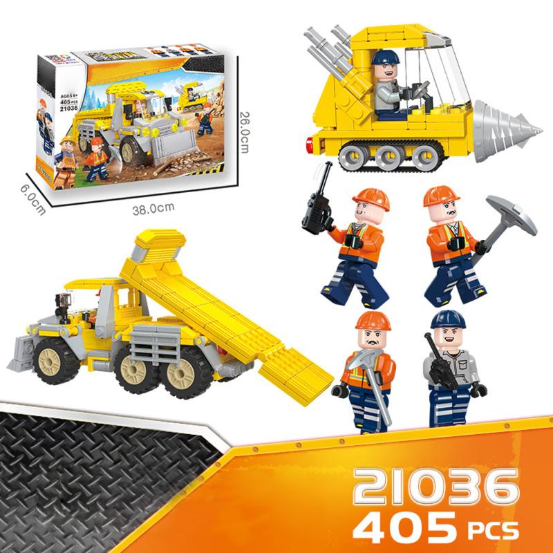 Construction Engineering Vehicle Building Blocks Toys Plastic Small Particles Diy Assembled Toys For