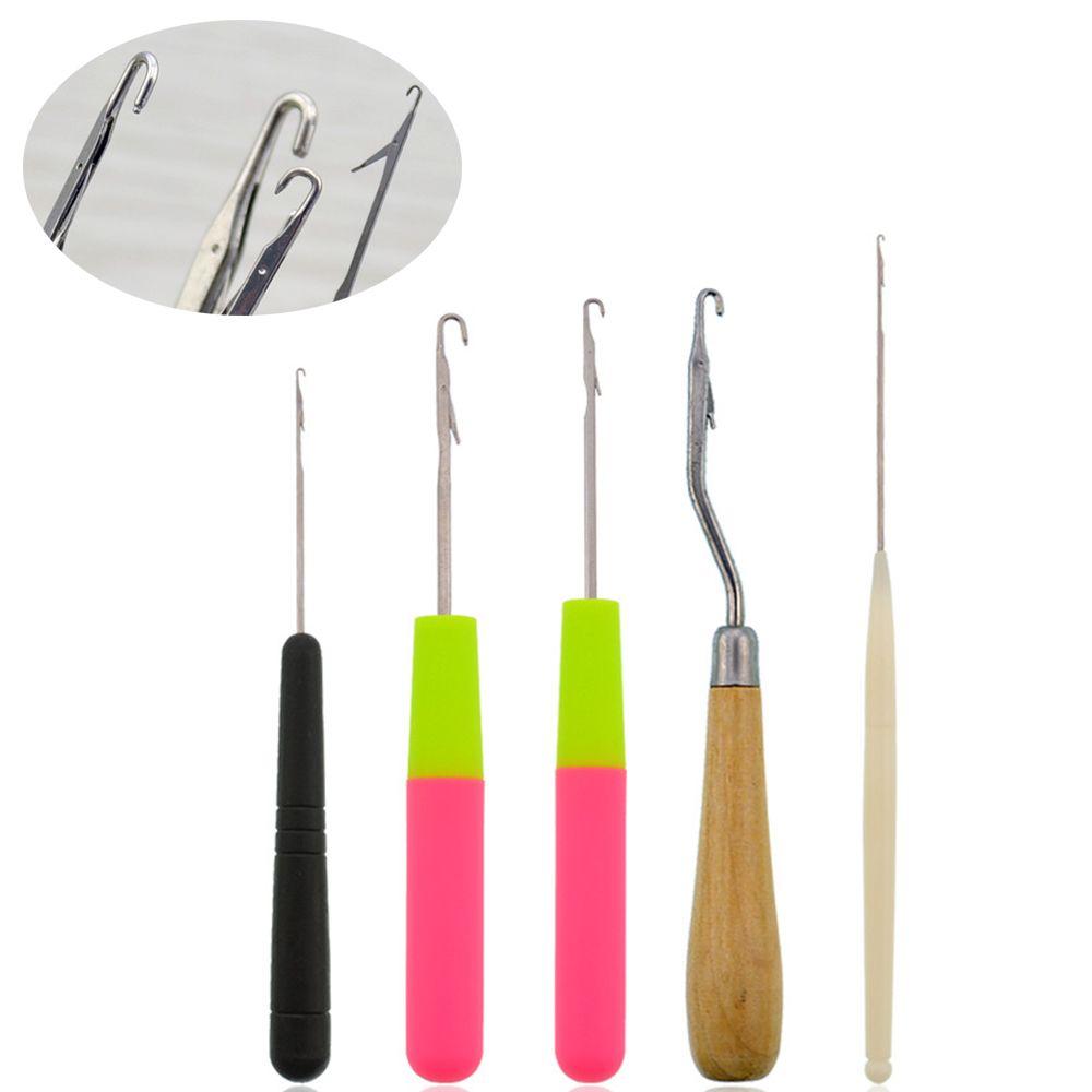 5Pcs/Set Braid Craft Carpets Wigs Knitting Latch Crochet Hair Weave Needle Hair Extensions Hook