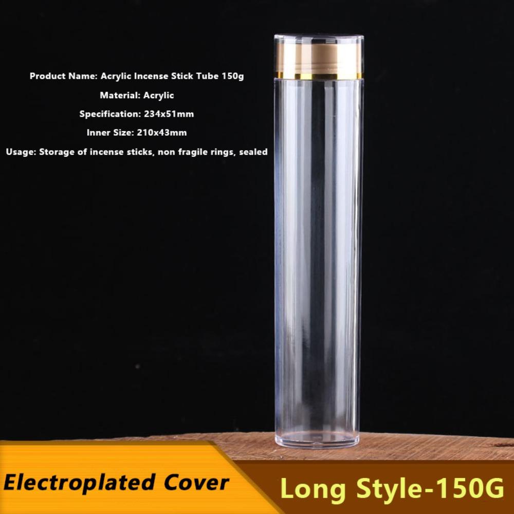 Простая прозрачная акриловая трубка для благовоний со съемной герметичной крышкой, тубус для хранения палочек благовоний, держатель для благовоний