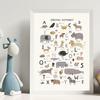 Формы Солнечной системы, карта, цифры алфавита животных, плакаты на скандинавскую тему и принты, художественная живопись на холсте, настенные панно для декора детской комнаты, без рамки