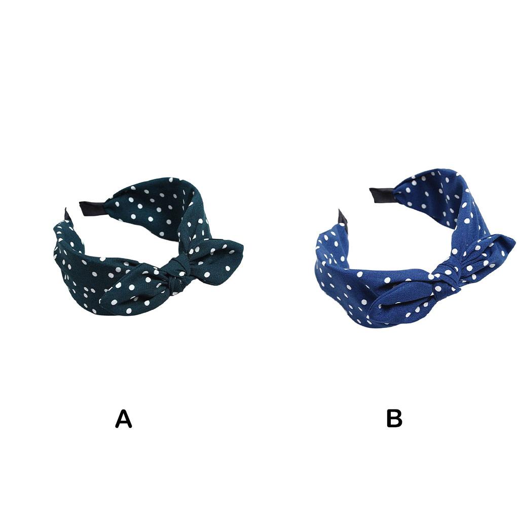 Милая и модная женская повязка на голову с принтом в горошек, с бантом, завязанная, повязки для волос с принтом в горошек