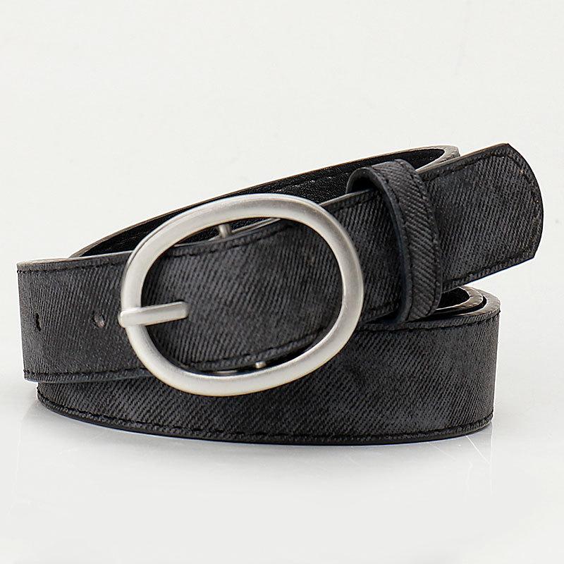 Women's Oval Alloy Buckle Belt Fashion PU Leather Casual Jeans Decor Belt