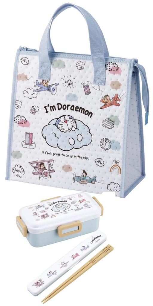 Skater Lunch Nonwoven x Sanrio Sky Bag, Fabric, Insulated, 26.5 27cm, "I'm Doraemon" Walk, FBC1-A
