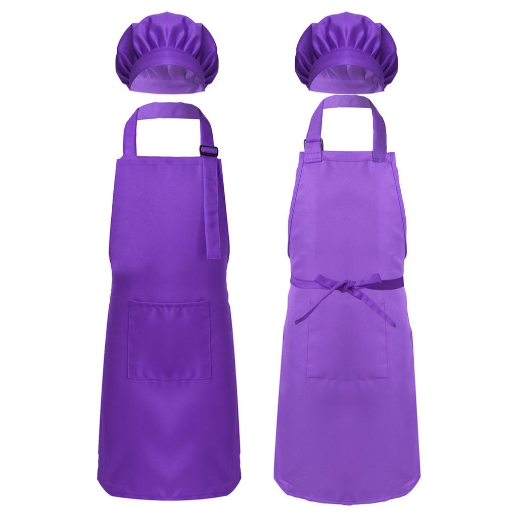 Детский комплект фартуков с шляпой шеф-повара для мальчиков и девочек, детский кухонный нагрудник, фартуки для кухни, выпечки, тренировочная одежда, костюм