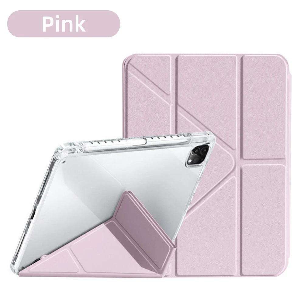 Для чехла iPad iPad Pro 13/11 M4 Air 11/13 M2 для 10-го поколения Pro 12.9/11 Air 4/5-го mini 6 Чехол Y-образная подставка Акриловый Прозрачный