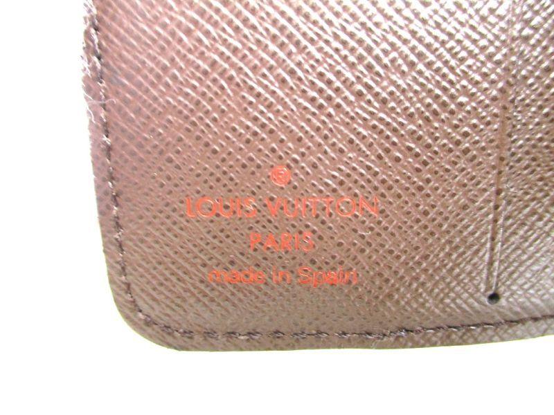 Оригинальный складной кошелек LOUIS VUITTON Damier Brown из кожи, компактный, на молнии, #9750. Открытая коробка
