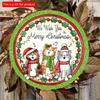 2d Flat 20*20cm, Christmas Home Decoration, Wooden Sign with Three Singing Cats, Circular Sign Decoration Board, for Home, Kitchen, Garden, Bedroom