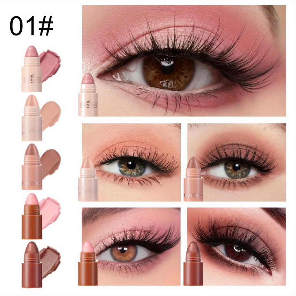 5 в 1 набор теней для век карандаш бархатный матовый пигмент мерцающий хайлайтер макияж комбинированный розовый коричневый мини тени карандаш косметика