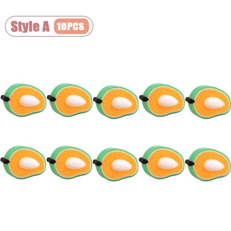 Многоцелевая губка-скребок с принтом фруктов, утолщенная, для уборки кухни, мытья посуды, удаления пятен, ткань