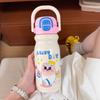 500ml Insulated Cup With Handle Thermos Water Bottle Cartoon Cartoon Straw Cup  Daily Use