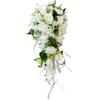 Artificial Flower Holding Flower Wedding Bouquet for Bride Waterfall Design White Simulation Flower Bouquet