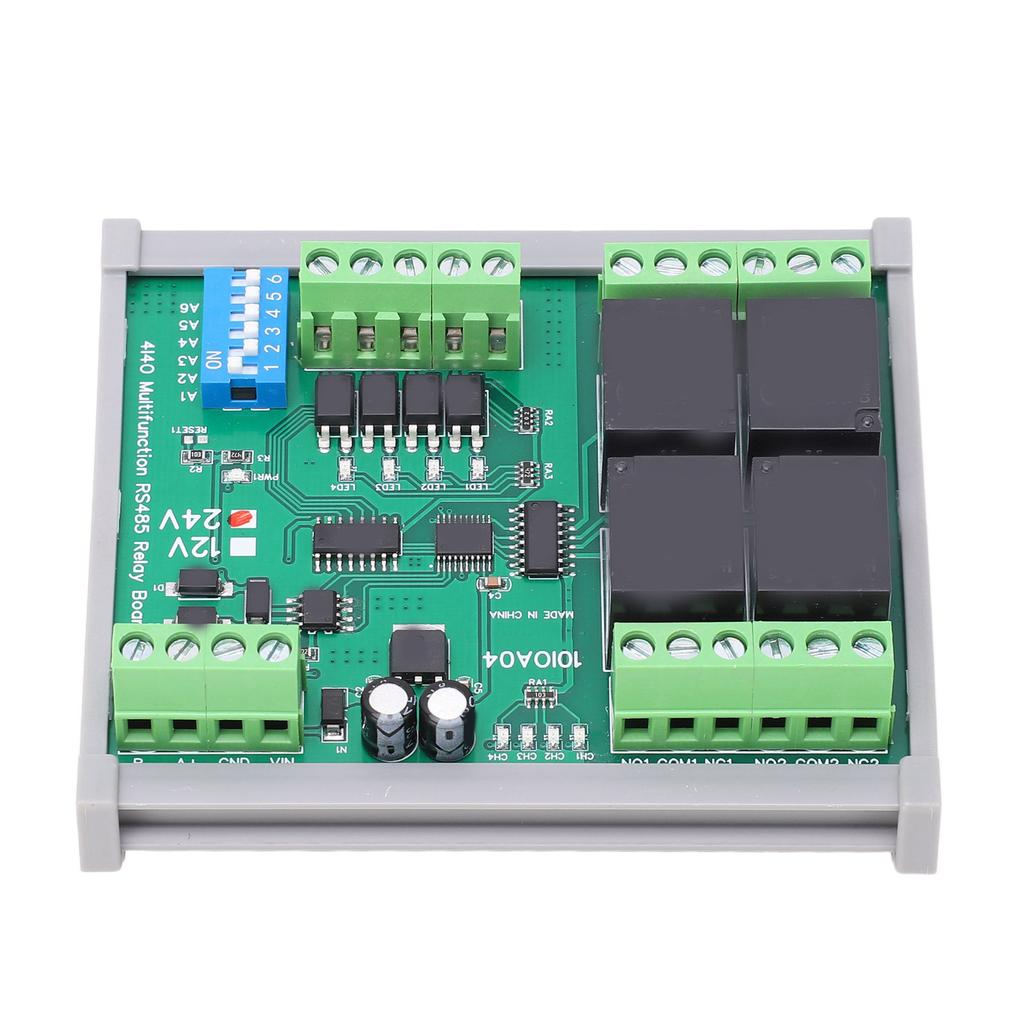 RS485 Relay Module 4 Channel RTU PCB Board with Housing Industrial Control Components DC24V