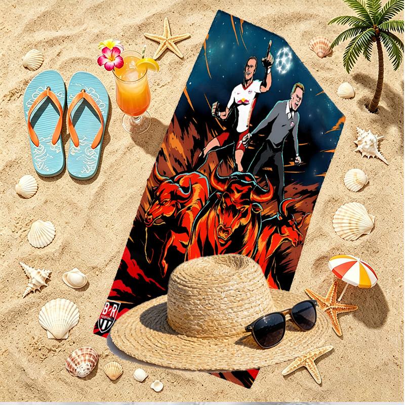 RB Leipzig Print Beach Towel, Versatile Lightweight Absorbent Beach Towel for Pool Surf Yoga Bathroom, Perfect Birthday Holiday Gift