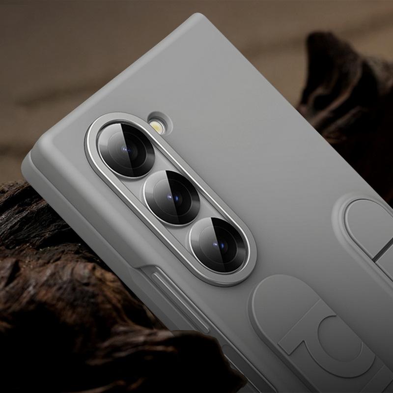 Роскошный силиконовый складной чехол-браслет для Samsung Galaxy Z Fold6 со скрытым кронштейном, противоударная защита объектива с закаленной пленкой, чехол для телефона
