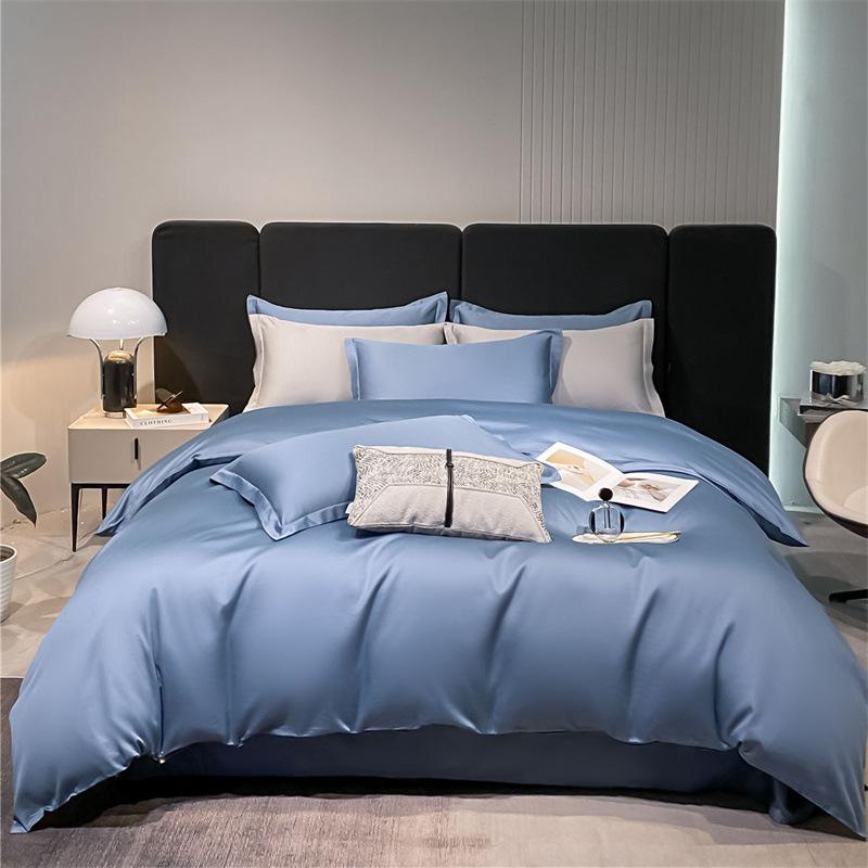 Long Staple Cotton 80 Count Pure Cotton Solid Color Single Duvet Cover Three Piece Set Four Piece Set Solid Color Duvet Cover