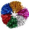 Stunning Pair of Non-Fading Metallic Cheerleading Pom Poms, Ideal for Kids and Adults, Brilliant for Sports and Dance Teams